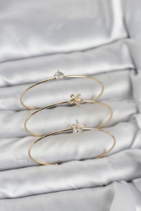 Gold Renk Zirkon Taşlı Pirinç 3'lü Kadın Bileklik Kombini Gold Renk Zirkon Taşlı Pirinç 3'lü Kadın Bileklik Kombini