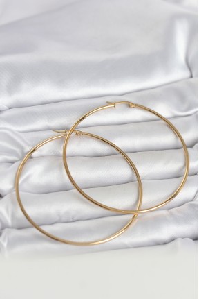 316l çelik Gold Renk 70 Mm Kadın Halka Küpe 316l çelik Gold Renk 70 Mm Kadın Halka Küpe