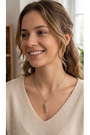 316l çelik Gümüş Renk Zincir Sarılma Model Kadın Kolye 316l çelik Gümüş Renk Zincir Sarılma Model Kadın Kolye