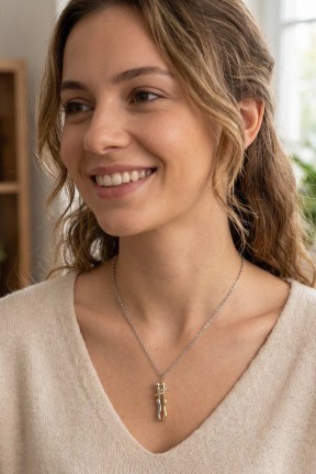 316l çelik Gümüş Renk Zincir Sarılma Model Kadın Kolye