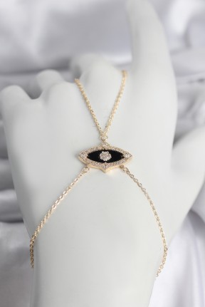 Pirinç Göz Model Gold Renk Zirkon Taşlı Kadın şahmeran