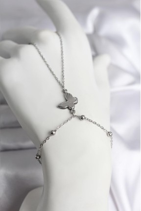 316l çelik Gümüş Renk Kelebek Model Kadın şahmeran