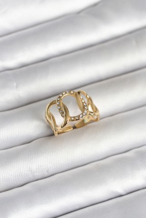 316l çelik Gold Renk Samanyolu Model Kadın Yüzük