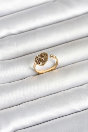 316l çelik Gold Renk Kalp Model Kadın Yüzük