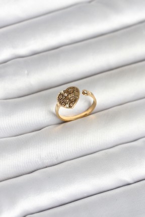 316l çelik Gold Renk Kalp Model Kadın Yüzük