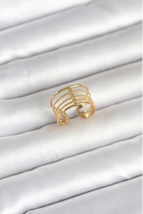 316l çelik Gold Renk Vintage Model Kadın Yüzük