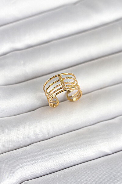 316l çelik Gold Renk Vintage Model Kadın Yüzük