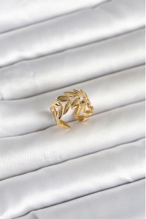 316l çelik Gold Renk Başak Figür Kadın Yüzük