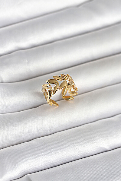 316l çelik Gold Renk Başak Figür Kadın Yüzük