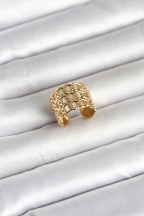 316l çelik Gold Renk Zincir Model Kadın Yüzük