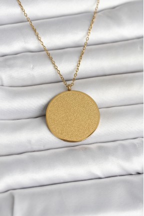 316l çelik Gold Renk Ayetel Kürsi Ve Allah Yazılı Kolye