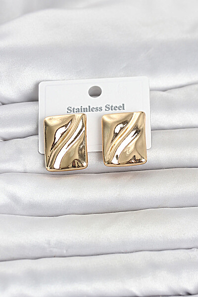 316l çelik Gold Renk Plaka Model Kadın Küpe 316l çelik Gold Renk Plaka Model Kadın Küpe