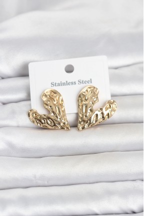 316l çelik Gold Renk Kalp Model Kadın Küpe 316l çelik Gold Renk Kalp Model Kadın Küpe
