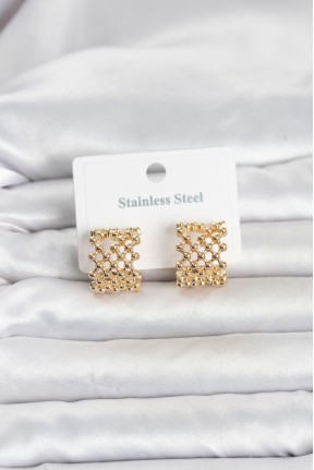 316l çelik Gold Renk Motif Desenli Halka Kadın Küpe 316l çelik Gold Renk Motif Desenli Halka Kadın Küpe