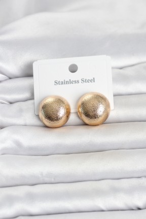 316l çelik Gold Renk Top Model Kadın Küpe