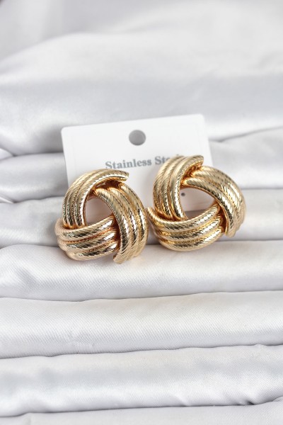 316l çelik Gold Renk Sarmal Model Kadın Küpe 316l çelik Gold Renk Sarmal Model Kadın Küpe