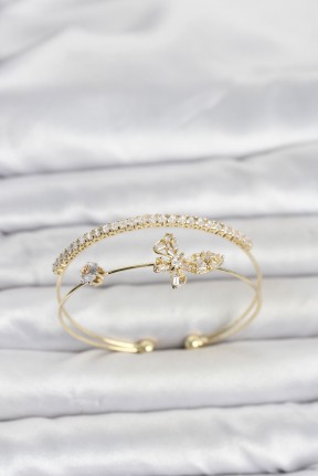 Pirinç Gold Renk Kelebek Model Kadın Bileklik Pirinç Gold Renk Kelebek Model Kadın Bileklik