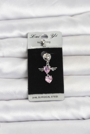 316l Cerrahi çelik Pembe Zirkon Taşlı Kanat Model Göbek Piercing 316l Cerrahi çelik Pembe Zirkon Taşlı Kanat Model Göbek Piercing