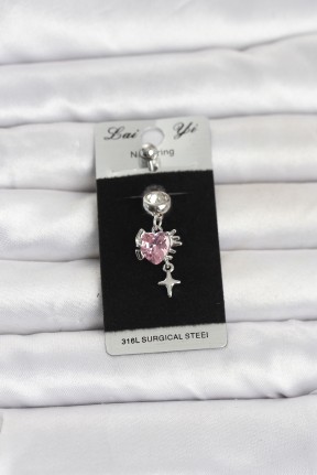 316l Cerrahi çelik Pembe Zirkon Taşlı Model Göbek Piercing 316l Cerrahi çelik Pembe Zirkon Taşlı Model Göbek Piercing