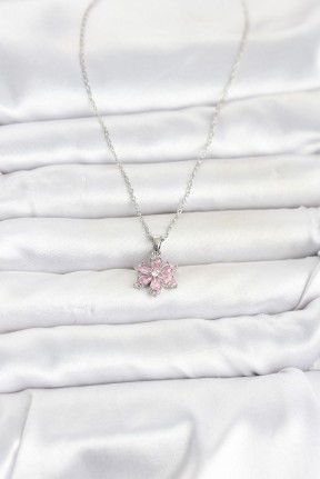 316l çelik Zincir Gümüş Renk Pembe Zirkon Taşlı Lotus Model Kadın Kolye 316l çelik Zincir Gümüş Renk Pembe Zirkon Taşlı Lotus Model Kadın Kolye