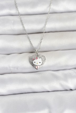 316l çelik Zincir Gümüş Renk Kitty Model Kolye 316l çelik Zincir Gümüş Renk Kitty Model Kolye