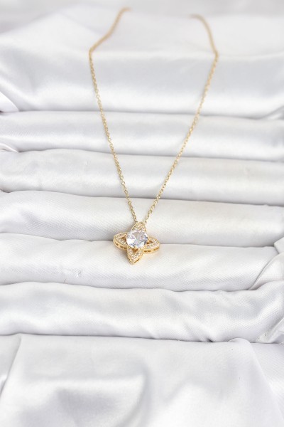316l çelik Zincir Gold Renk Yonca Model Kadın Kolye 316l çelik Zincir Gold Renk Yonca Model Kadın Kolye