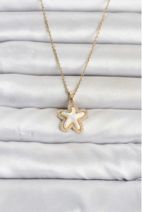 316l çelik Zincir Gold Renk Deniz Yıldızı Model Kadın Kolye 316l çelik Zincir Gold Renk Deniz Yıldızı Model Kadın Kolye