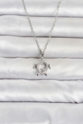 316l çelik Zincir Gümüş Renk Caretta Caretta Model Kadın Kolye 316l çelik Zincir Gümüş Renk Caretta Caretta Model Kadın Kolye