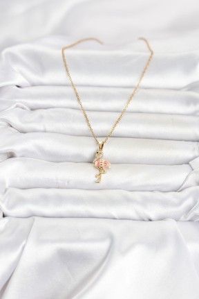 316l çelik Zincir Gold Renk Flamingo Model Kadın Kolye 316l çelik Zincir Gold Renk Flamingo Model Kadın Kolye