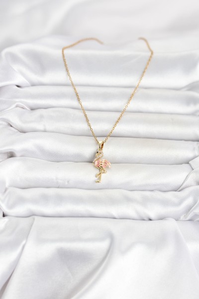 316l çelik Zincir Gold Renk Flamingo Model Kadın Kolye 316l çelik Zincir Gold Renk Flamingo Model Kadın Kolye
