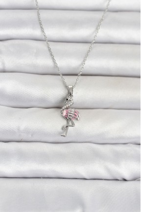 316l çelik Zincir Gümüş Renk Flamingo Model Kadın Kolye 316l çelik Zincir Gümüş Renk Flamingo Model Kadın Kolye