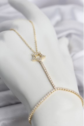 Gold Renk Pirinç Zirkon Taşlı Yıldız Model şahmeran Gold Renk Pirinç Zirkon Taşlı Yıldız Model şahmeran
