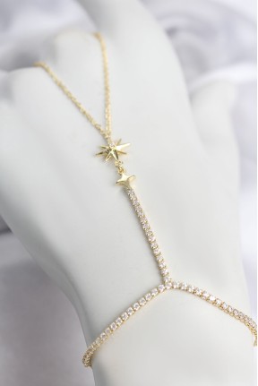Gold Renk Pirinç Zirkon Taşlı Kutup Yıldızı Model şahmeran