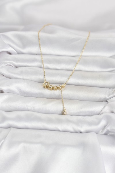 Pirinç Gold Renk Minimal Sallantılı Yıldız Model Kadın Kolye Pirinç Gold Renk Minimal Sallantılı Yıldız Model Kadın Kolye