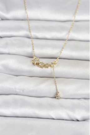 Pirinç Gold Renk Minimal Sallantılı Yıldız Model Kadın Kolye Pirinç Gold Renk Minimal Sallantılı Yıldız Model Kadın Kolye