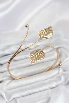Pazu Bileklik Gold Renk Pirinç Yaprak Model Pazu Bileklik Gold Renk Pirinç Yaprak Model
