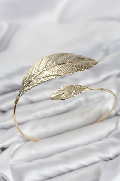 Pazu Bileklik Gold Renk Pirinç Yaprak Model Pazu Bileklik Gold Renk Pirinç Yaprak Model
