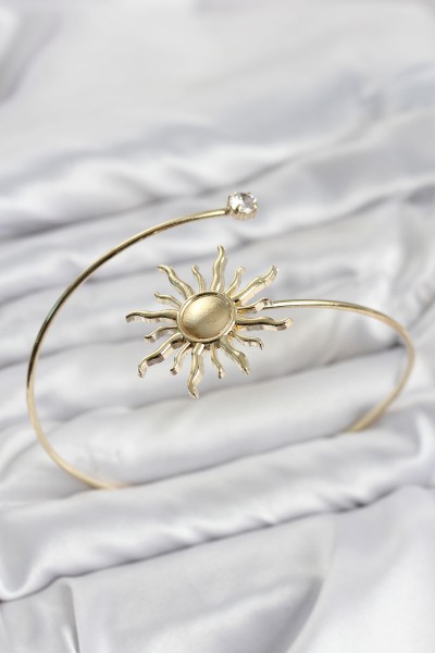 Pazu Bileklik Gold Renk Pirinç Güneş Model