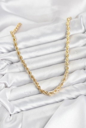 Cm Burgu Model Gold Renk Pirinç 60 Cm Kadın Kolye