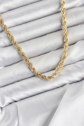 Cm Burgu Model Gold Renk Pirinç 60 Cm Kadın Kolye