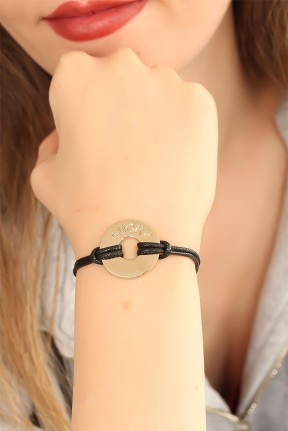 Lucky (şanslı) Siyah Deri İpli Unisex Mood Bileklik Lucky (şanslı) Siyah Deri İpli Unisex Mood Bileklik