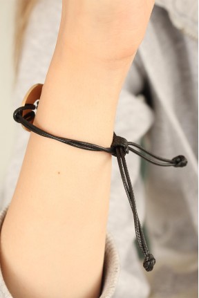 Hope (umutlu) Siyah Deri İpli Unisex Mood Bileklik