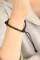 Happy (mutlu) Siyah Deri İpli Unisex Mood Bileklik