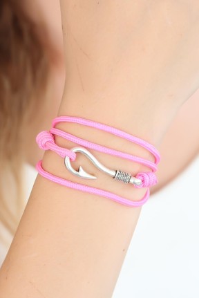 Pembe Renk Gümüş Metal Kancalı Bayan çoklu Bileklik Pembe Renk Gümüş Metal Kancalı Bayan çoklu Bileklik